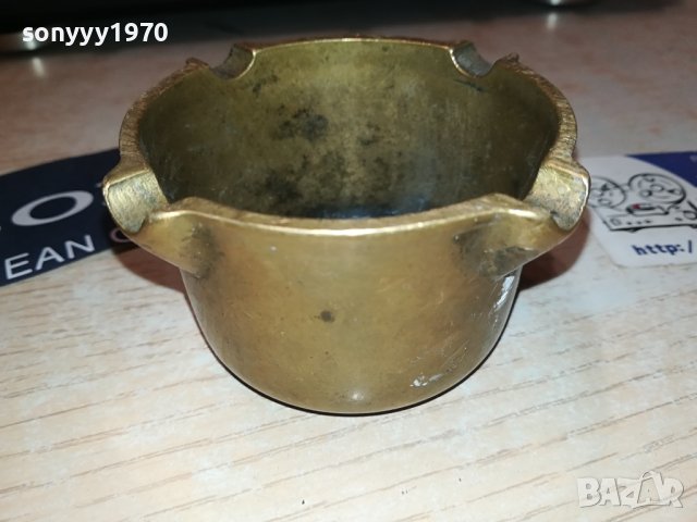 мед месингов пепелник 9х5см 2906231253, снимка 8 - Антикварни и старинни предмети - 41393031
