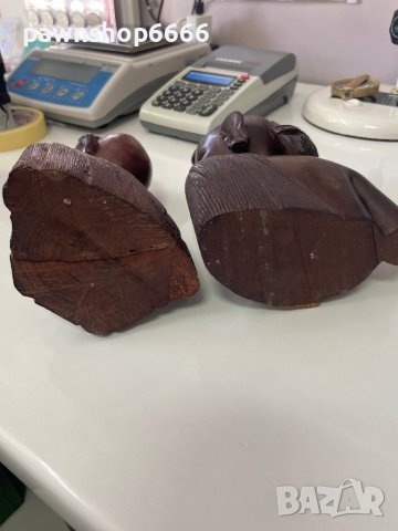 Два броя африкански дървени бюста ръчно резбовани, снимка 6 - Други ценни предмети - 41685678