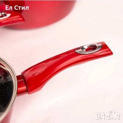 Комплект съдове за готвене Cheffinger от лят алуминий с мраморно покритие – 10 части, снимка 13 - Съдове за готвене - 53573403