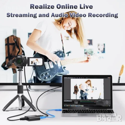 НОВА аудио видео карта за заснемане с микрофон и HDMI изход, 1080p 60fps 4K HDMI, за игри, стрийминг, снимка 10 - Кабели и адаптери - 50575675