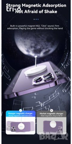 Essager 15W Магнитно Qi безжично зарядно устройство / Бързо зареждане, снимка 10 - Безжични зарядни - 42150530