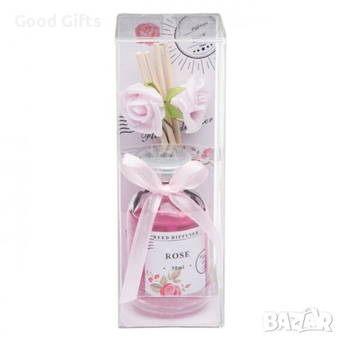 Етерично масло с аромат на маслодайна роза със стик и цветя - 30 мл, снимка 2 - Други - 39220519