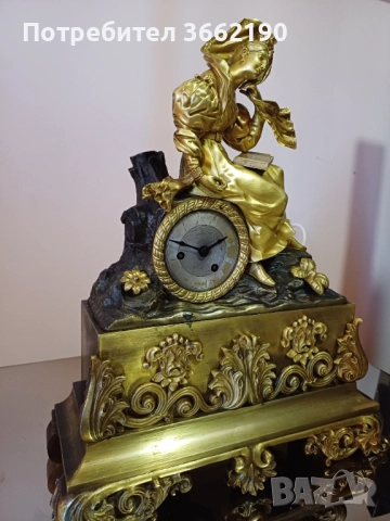 Бронзов каминен часовник, снимка 5 - Декорация за дома - 52585711