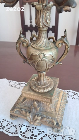 Свещник месинг Ар Нуво, снимка 2 - Декорация за дома - 53681928