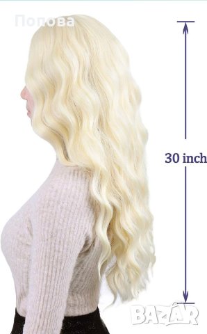 Перука 30 inch (76cm) Цвят #613  , снимка 4 - Аксесоари за коса - 41567817