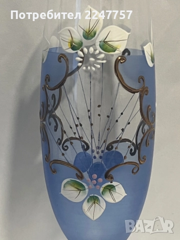 Бохемски чаши за вино, снимка 3 - Антикварни и старинни предмети - 52100739