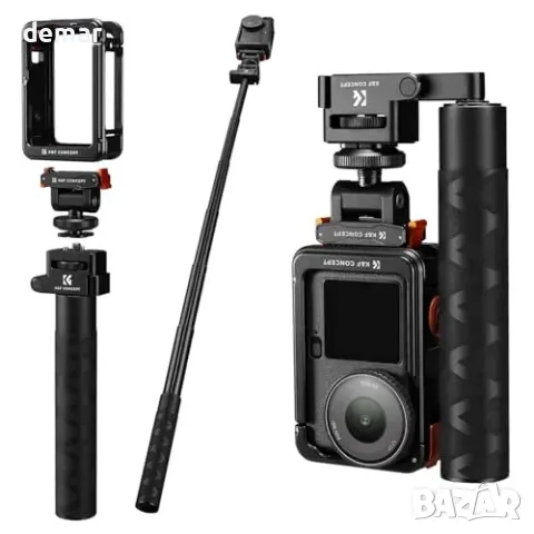 Комплект K&F Concept за DJI Osmo Action 6 със селфи стик, клетка и cold shoe, снимка 2 - Чанти, стативи, аксесоари - 55829695