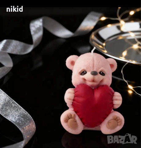 3d Мече с възглавничка сърце силиконов молд форма фондан шоколад смола гипс свещ сапун декор, снимка 3 - Форми - 52932073