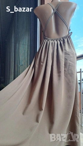 Пясъчна рокля с гол гръб,one size, снимка 2 - Рокли - 53443862