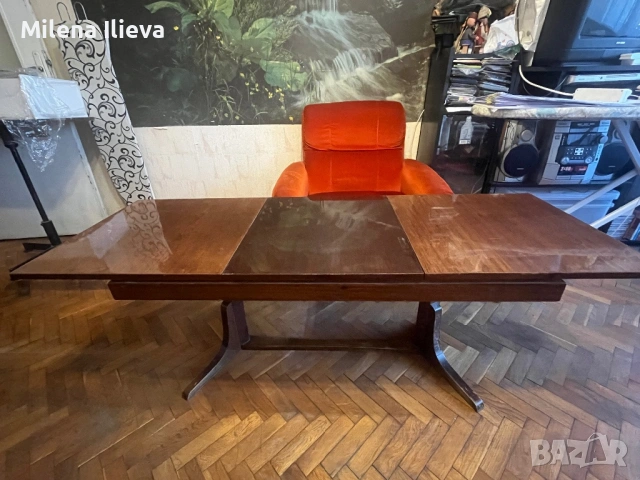 Ретро разтегателна холна маса от соц периода, снимка 5 - Маси - 53836099