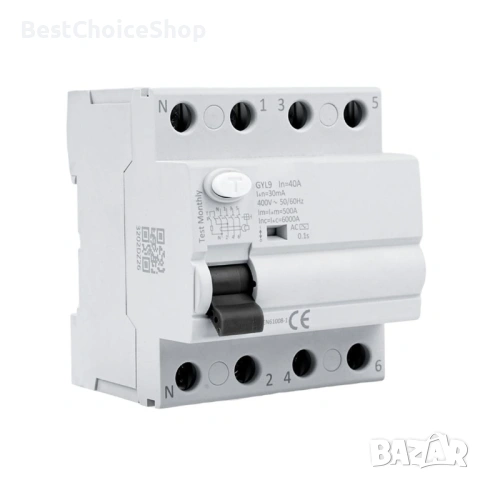 Устройство за остатъчен ток 40A 30mA 4-полюсно тип A – Миниатюрен MCB AC 400V, снимка 6 - Друга електроника - 53848800