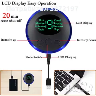 Комплект EMS масажори 2бр.-за крака и тяло с електростимулация за подобряване на циркулацията, USB, снимка 6 - Масажори - 49723732