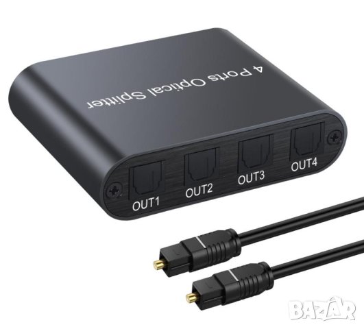 1X4 SPDIF TOSLINK Оптичен Сплитер за Цифрово Оптично Аудио 1х Вход 4х Изхода LPCM 2.0 DTS Dolby-AC3, снимка 4 - Ресийвъри, усилватели, смесителни пултове - 41469933