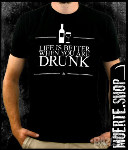 Тениска с щампа BETTER DRUNK, снимка 1 - Тениски - 36130608