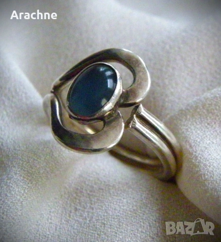 Сребърен пръстен с аквамарин, снимка 4 - Пръстени - 47074701