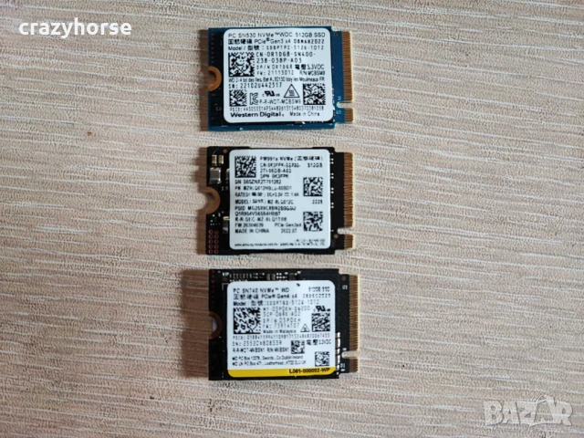 NVMe дискове 512GB Gen3 x4 и Gen4 x4 (Micron, WD, Samsung), снимка 5 - Твърди дискове - 53258813
