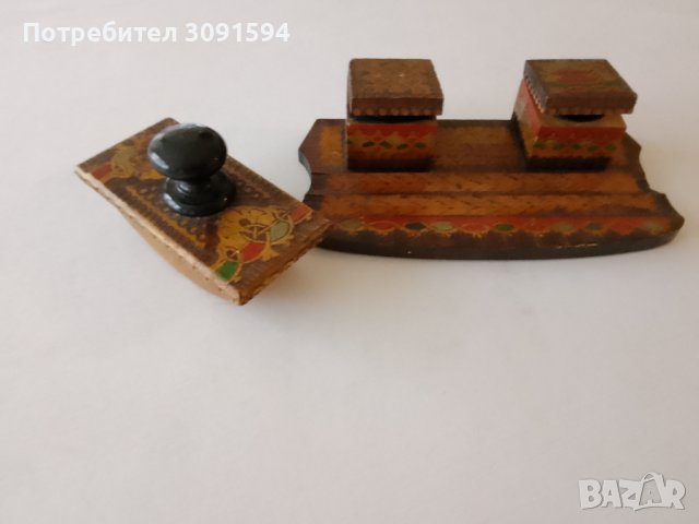 Българска стара мастилница и попивателна, снимка 8 - Антикварни и старинни предмети - 44295850