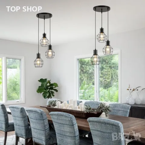 FORCOSO висящо таванно осветително тяло с 3 лампи, E27, 150 см, снимка 4 - Лампи за таван - 49937989