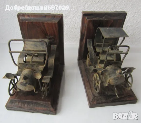 Голям стар дървен ограничител за книги, фигура, дърворезба Bookend, снимка 9 - Статуетки - 36611632