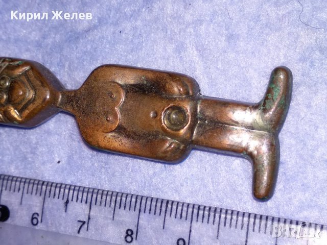 ШЕГАДЖИЙСКА СТАРА МЕДНА ФИГУРКА ЧОВЕЧЕ с МАГНИТЧЕ "В СРЕДАТА;)" 37028, снимка 9 - Колекции - 39934812