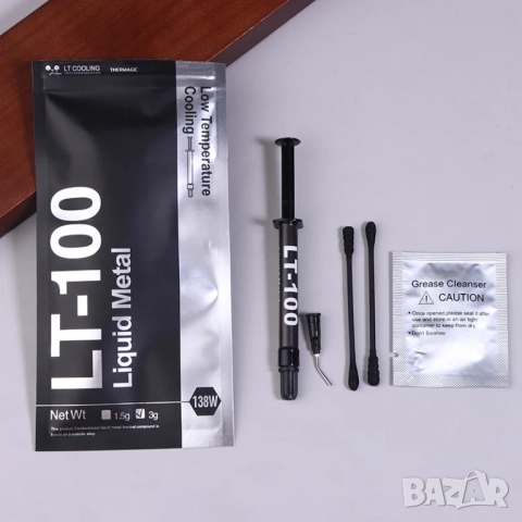 3гр 138 W/(m·K) LT-100 течен метал, термопаста CPU GPU процесор