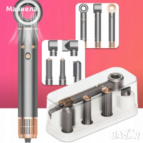 Мощен сешоар 5 в 1 — бързо сушене и професионално стилизиране с йонизация за блестяща и гладка коса, снимка 2 - Сешоари - 53341561