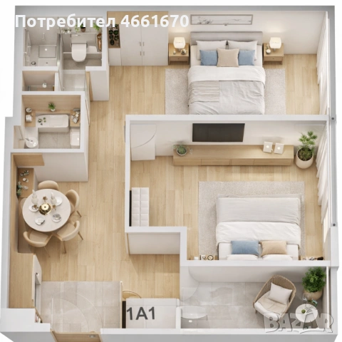 Двустаен апартамент в Южен