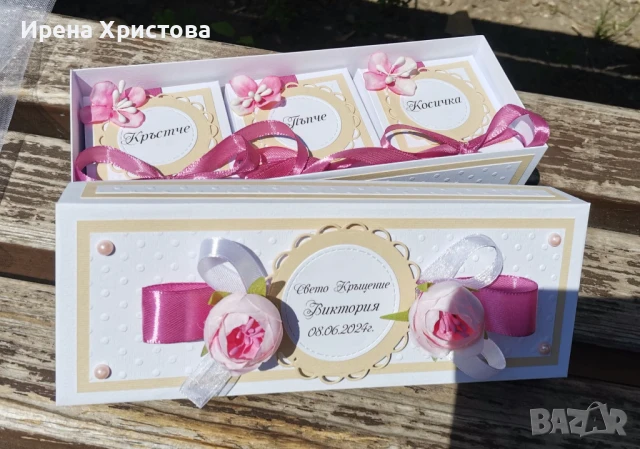 Комплект за кръщене, снимка 3 - Декорация - 51235687