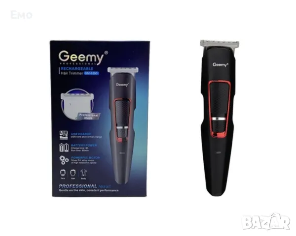 Тример - Geemy GM-6590 батерия, 3 приставки, за брада и мустаци - Гаранция 12 месеца , снимка 3 - Тримери - 48458595