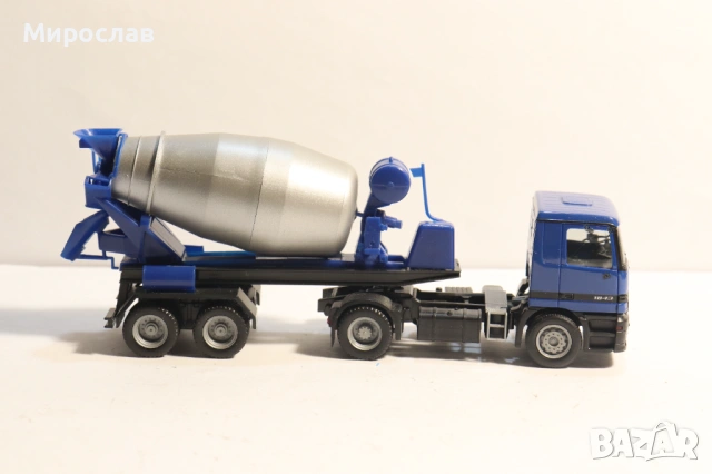 HERPA 1/87 MERCEDES ACTROS БЕТОНОВОЗ МИКСЕР КАМИОН МОДЕЛ, снимка 5 - Колекции - 53664785