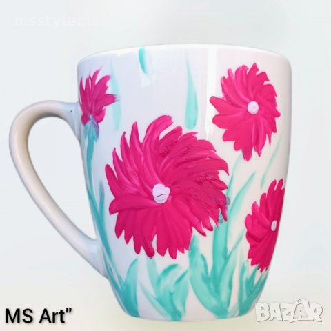 Ръчно рисувана порцеланова чаша, снимка 2 - Чаши - 36010850