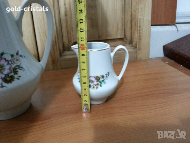 Стар български порцелан кана чайник латиера, снимка 4 - Антикварни и старинни предмети - 36118905