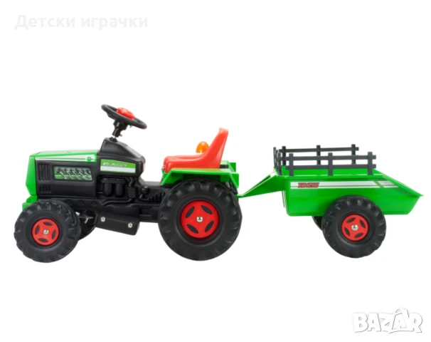 Детски трактор с ремарке Injusa, с батерия 6V, със сирена, червен , снимка 5 - Коли, камиони, мотори, писти - 50459588