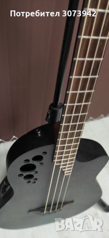 Бас китара   Ovation Elite TX Mid Depth Acoustic-Electric Bass Black, снимка 3 - Китари - 36012263