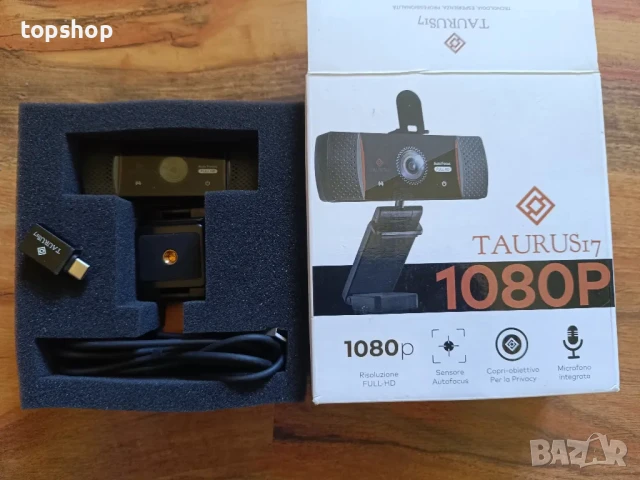 НОВА TAURUS17- Уеб камера за компютър, с автоматичен фокус, стерео микрофон, USB 2.0 Full HD..., снимка 7 - Камери - 50552448