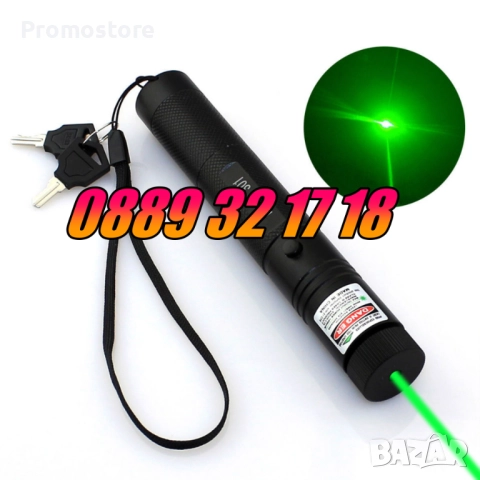 Лазер пойнтер с проекция до 10000 метра, мощен зелен лазер, снимка 2 - Къмпинг осветление - 52501977