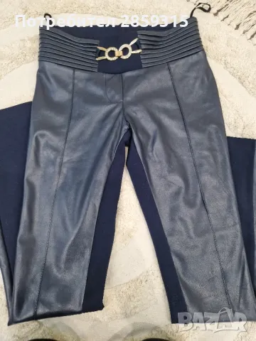 Lucy Fashion - спортно-елегантен панталон, размер S (от еко кожа и плат)