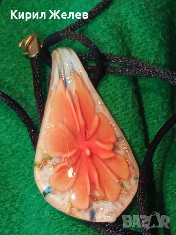 НОВ АРТ МЕДАЛЬОН МУРАНО ВЕНЕЦИАНСКО СТЪКЛО ЦВЕТЕ 16643