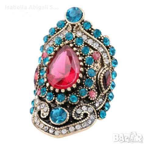 Винтидж пръстени с тюркоаз, опал, марказит, кристали, снимка 7 - Пръстени - 31857766