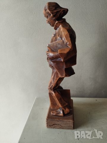 стара дървена статуетка, снимка 5 - Статуетки - 42166039