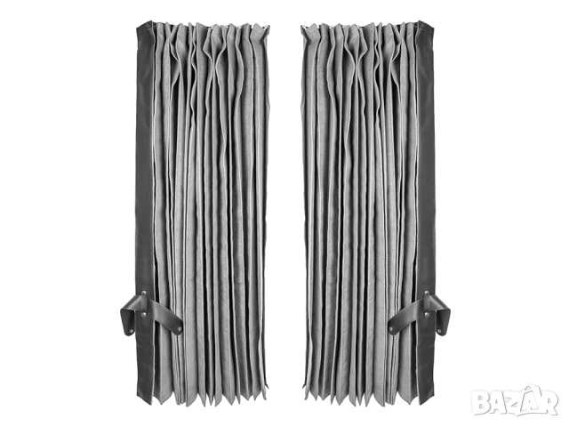 Пердета за товарен автомобил Камион – комплект 2 части сиво/черно за челно стъкло, снимка 5 - Аксесоари и консумативи - 53707840