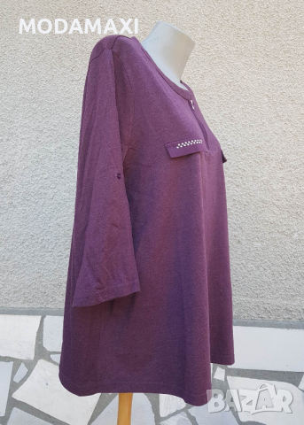 4XL  Нова  блуза с цип , снимка 6 - Блузи с дълъг ръкав и пуловери - 36479818