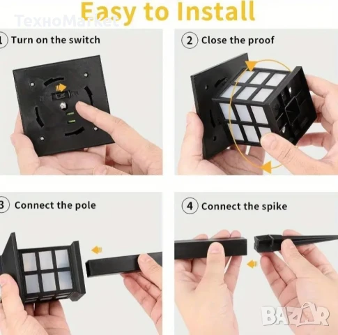 Комплект от 6 броя LED соларни градински светлини, снимка 3 - Соларни лампи - 50660953