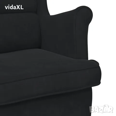 vidaXL Фотьойл, черен, кадифе, снимка 7 - Дивани и мека мебел - 56146808