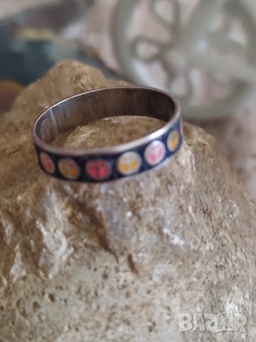 Сребърен "хипарски" пръстен, снимка 5 - Пръстени - 53873334