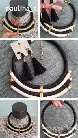 Колиета тип чокър, гердани ръчна изработка , снимка 11 - Колиета, медальони, синджири - 37271624