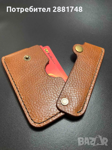 Холдер за карти ръчна изработка от естествена кожа, снимка 9 - Портфейли, портмонета - 36154125