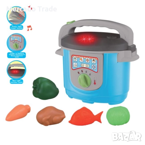 Детска реалистична тенжера под налягане със звук, светлини и пара