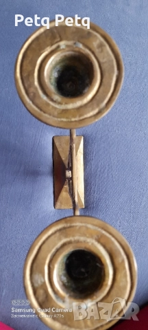 бронзов масивен стар свещник , снимка 6 - Антикварни и старинни предмети - 51999616