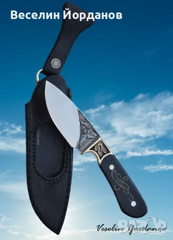 Ръчно изработени дамаскови авторски ножове, снимка 7 - Ножове - 49143393